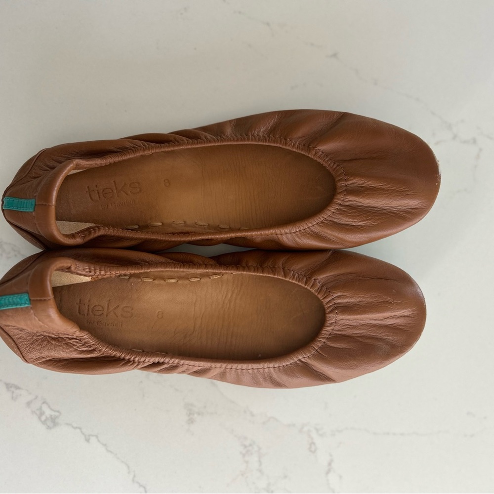 Tieks Chestnut Leather Flats